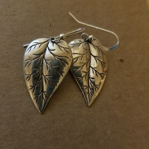 Sterling silver feather earrings